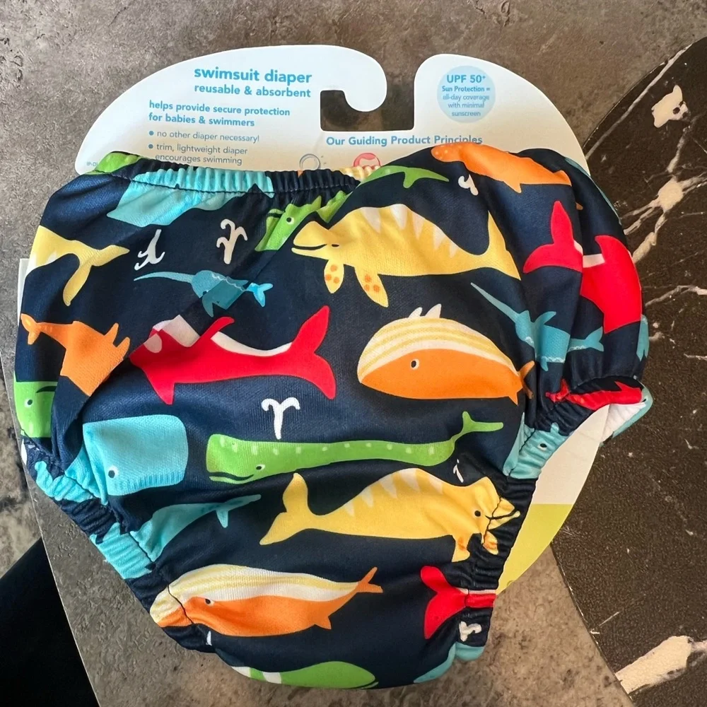 Swimsuit Diaper - Colorful Dinosaur Print